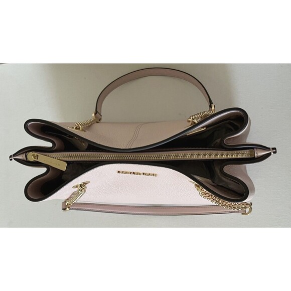 New Michael Kors Teagen Long Drop Satchel Pebble Leather Powder Blush - Picture 4 of 6